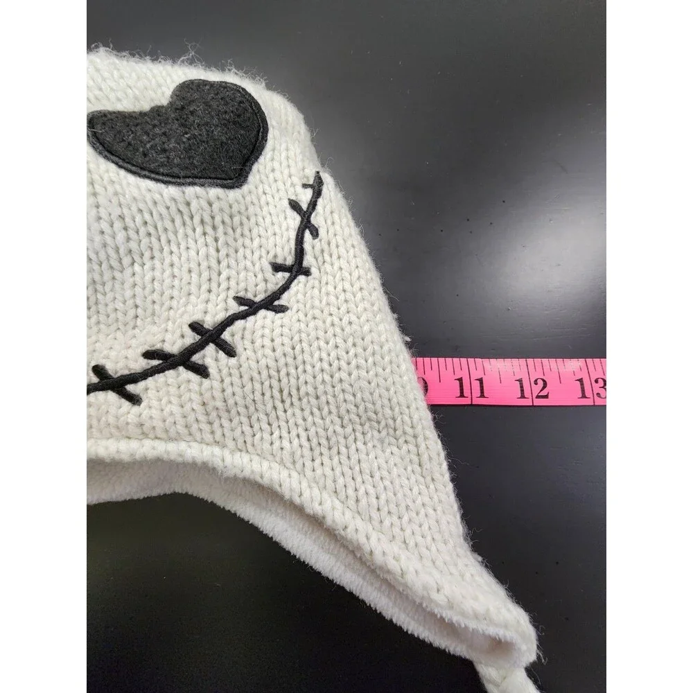 Disney Nightmare Before Christmas White Beanie Jack Skeleton Knit Hat Spooky